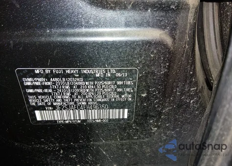 2014 Subaru Forester 2.5I Premium z USA, uszkodzony, nr VIN JF2SJAEC4EH496350